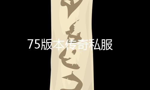 75版本传奇私服